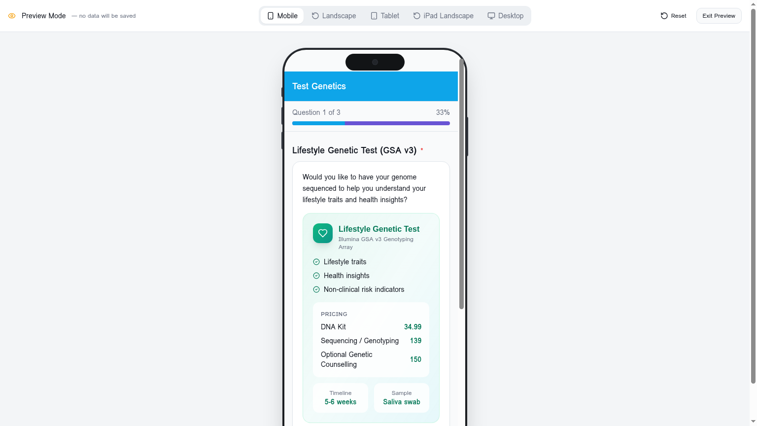 Genetic Testing Integration screenshot
