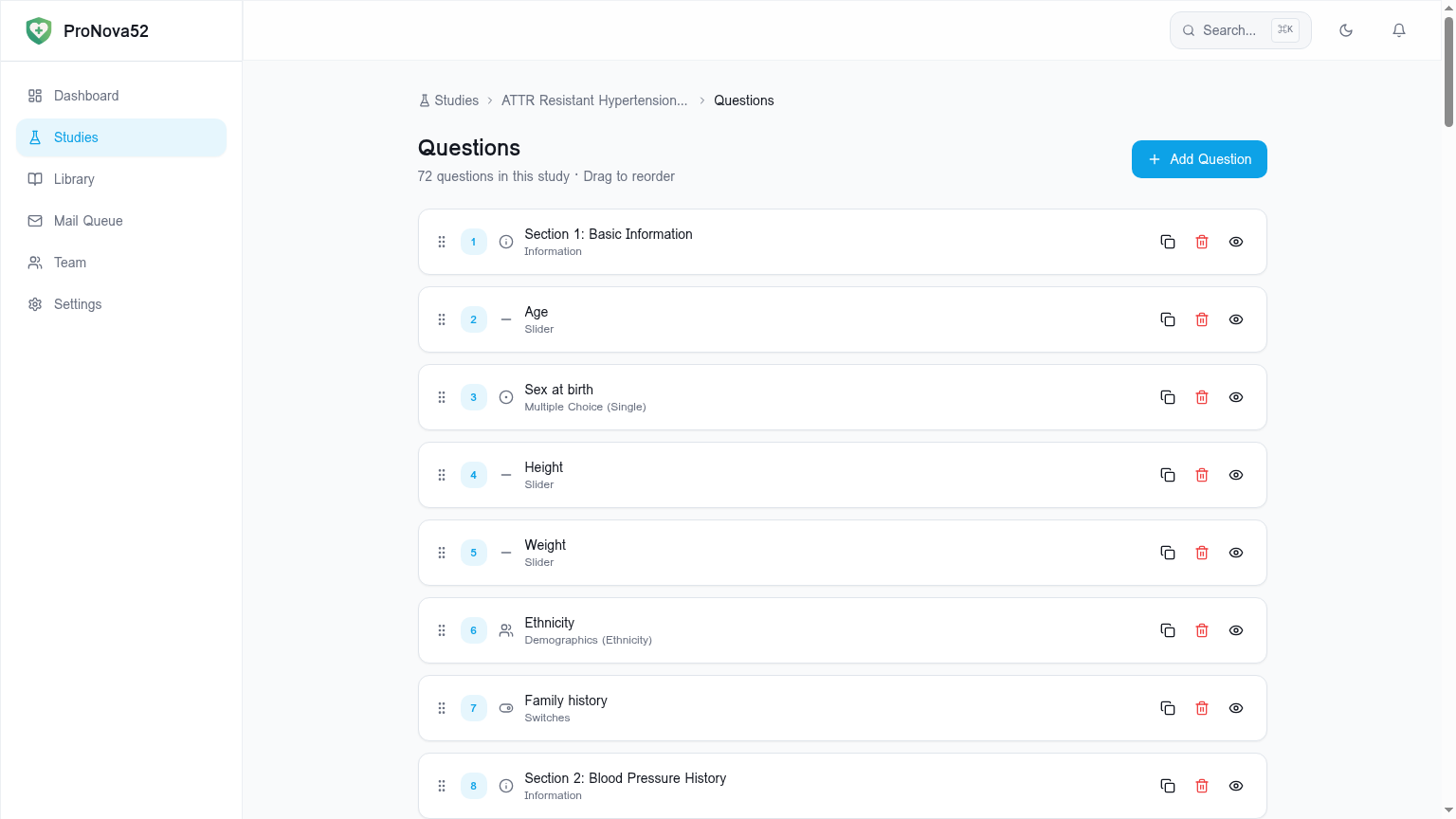 Study Builder screenshot